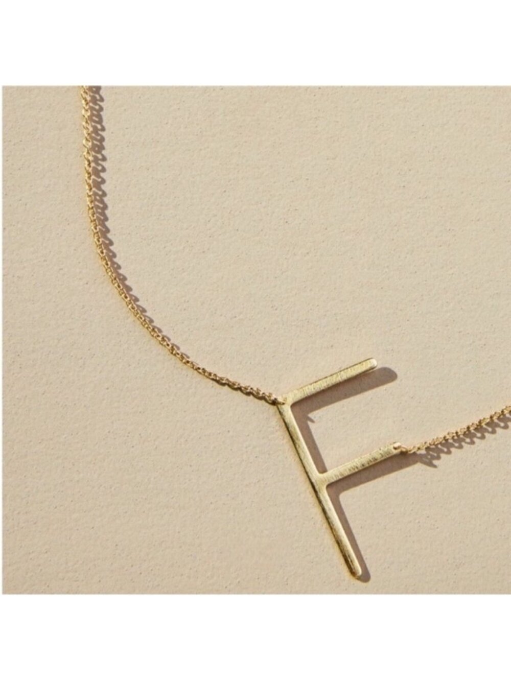 New! Anthropologie Gold Initial Monogram Necklace NWOT